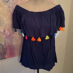 Pitusa-Style “Monica Top” with colorful Pom Poms.